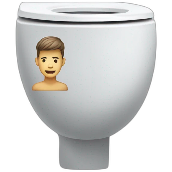 male head and neck sticking out of a toliet emoji