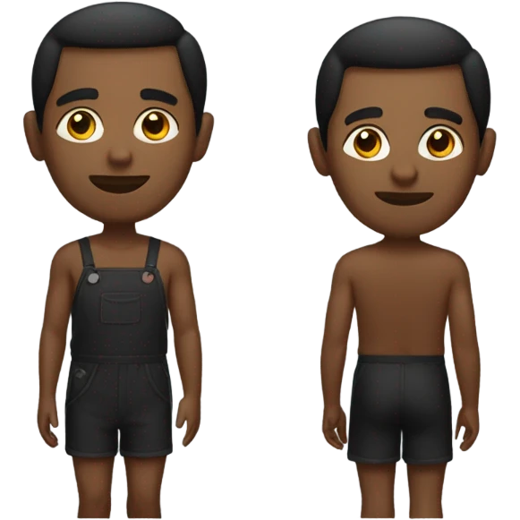 Man with bare legs wearing short black smock emoji