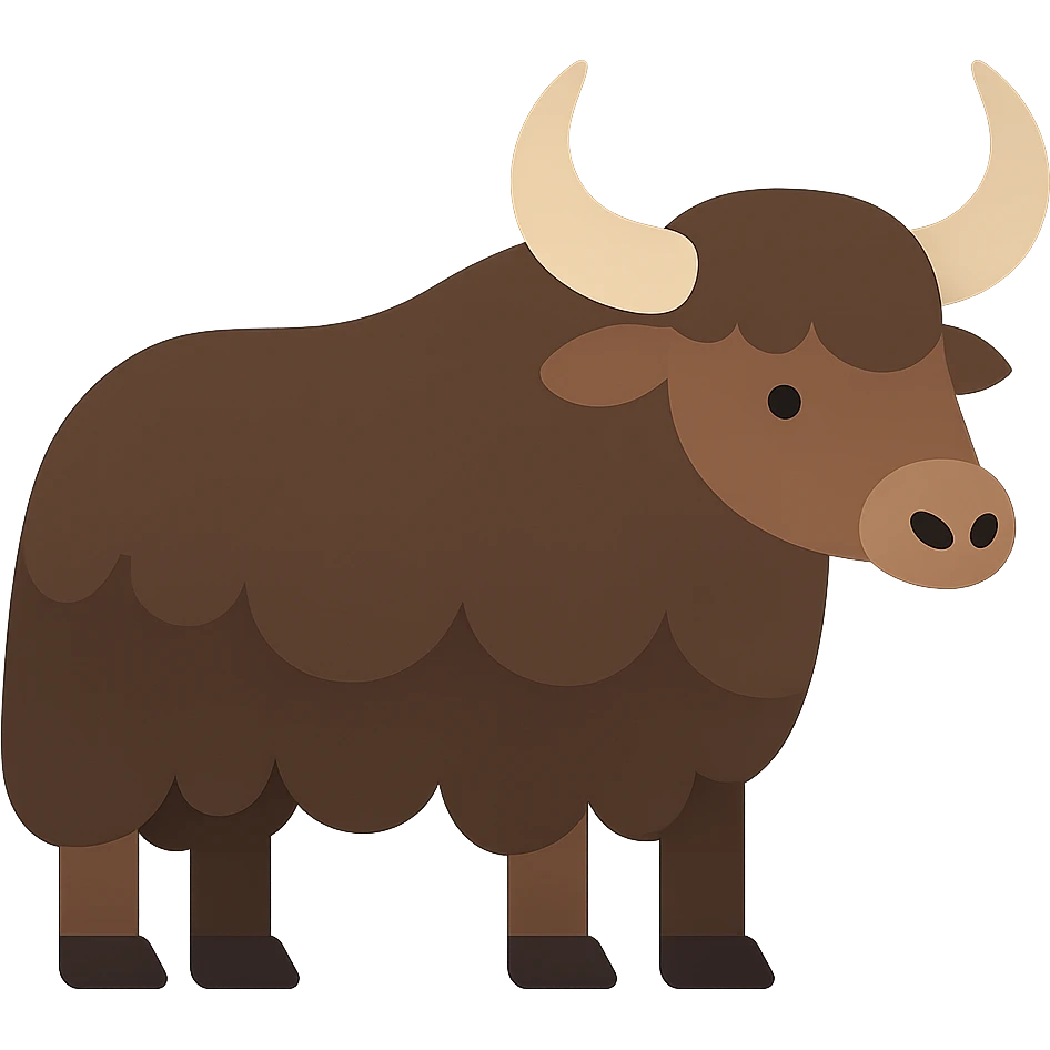 Flat design style yak emoji