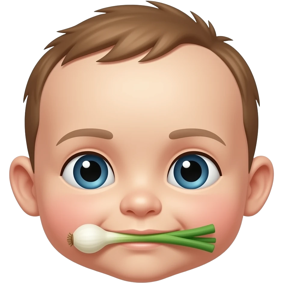 green onion emoji in baby face emoji