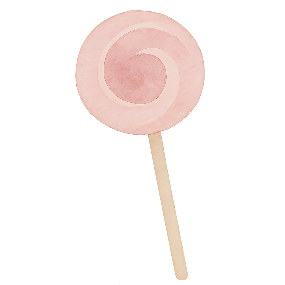 pink lollipop, watercolor art style emoji