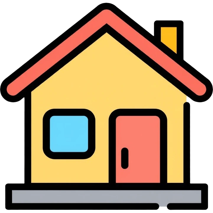 house with roof and door, home icon emoji