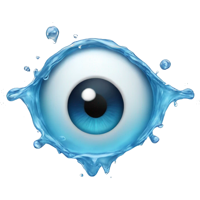 water spilling from eyeball emoji