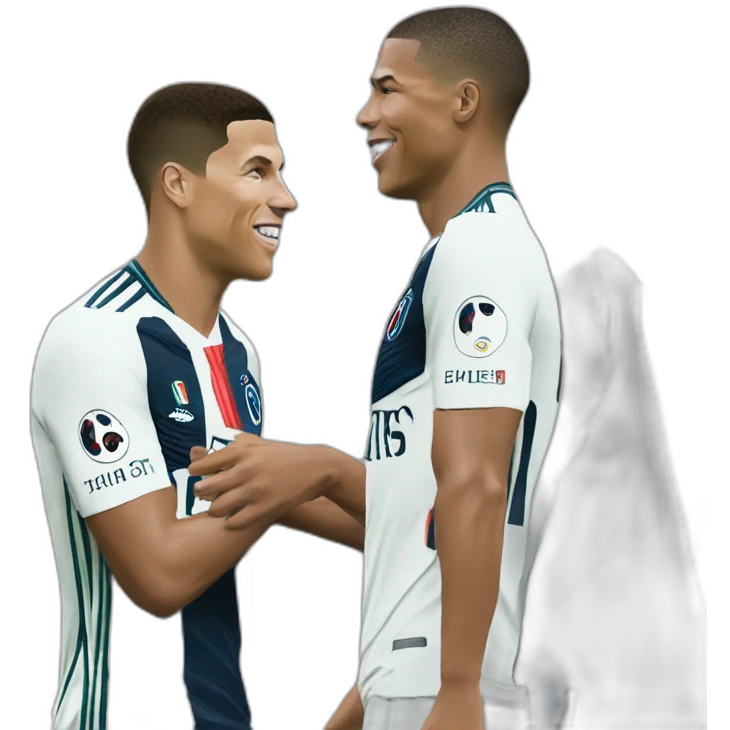 Ronaldo embrasse mbappé emoji
