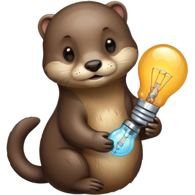otter hugging a lightbulb emoji