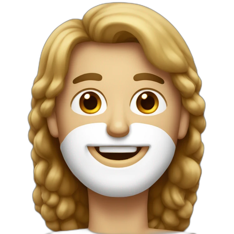 Hombre con el pelo canoso y barba blanca besa a una mujer con el pelo castaño oscuro emoji