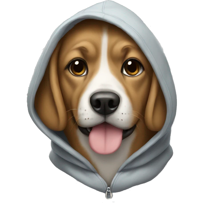 Dog wearing a hoodie emoji