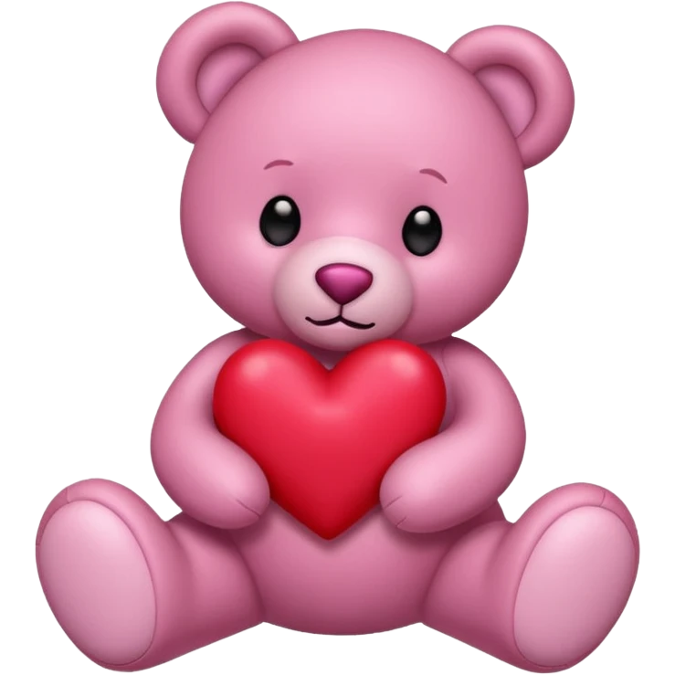 Pink bear with heart emoji