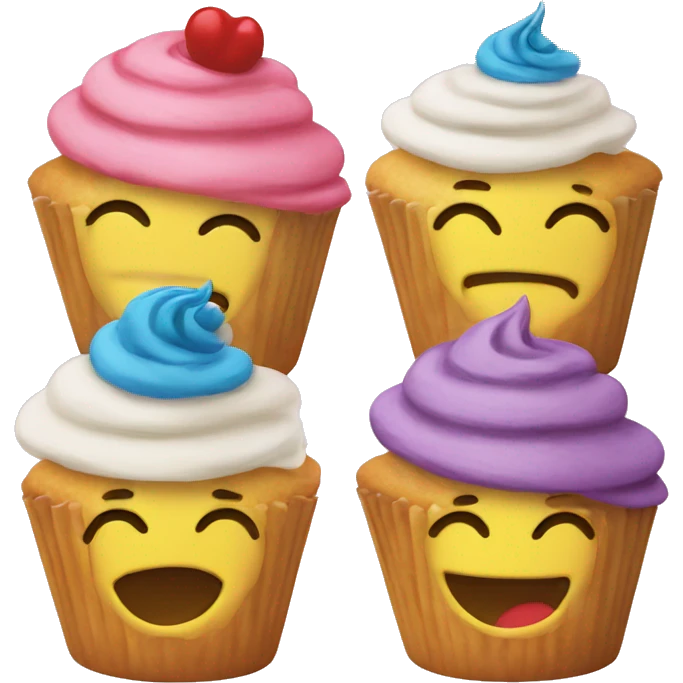 Smiley cupcake ( one just one )make it cute and perfect emoji