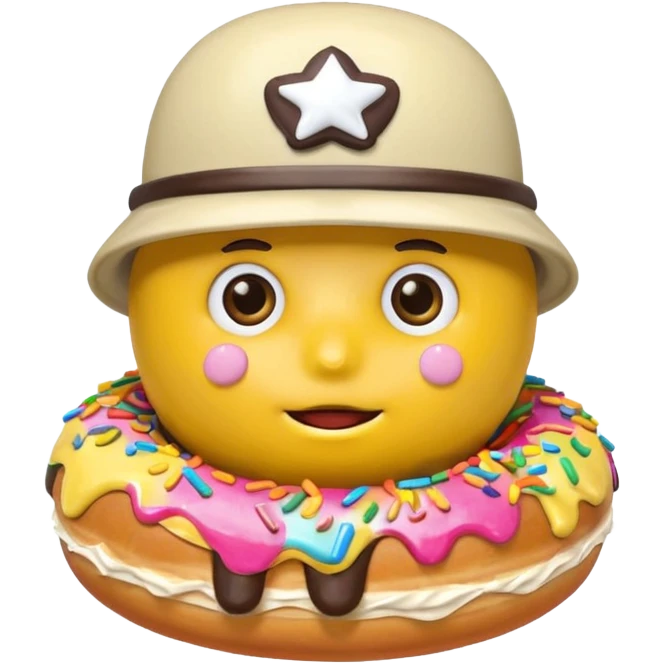 Donut with trooper hat emoji