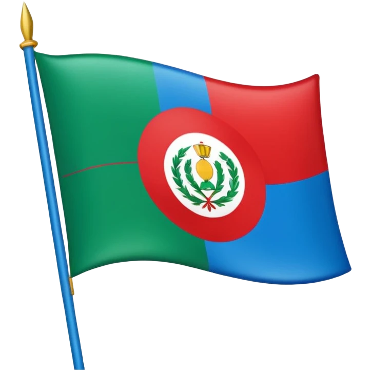 emoji de bandera gitana azul verde y círculo  ROJO en el centro  emoji