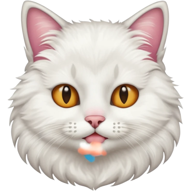 گربه ای که نصف سورتش سفیده emoji