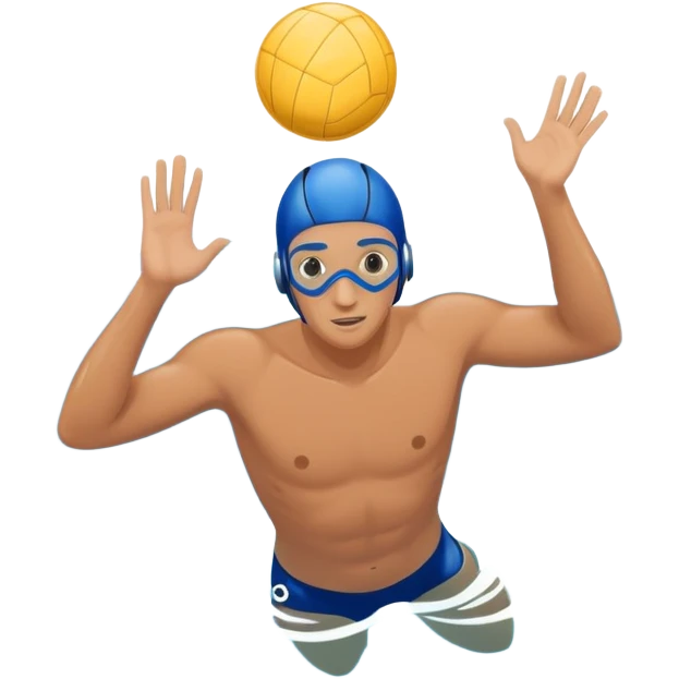 determined pool diver dives into a pool of confidence blue water underneath  emoji