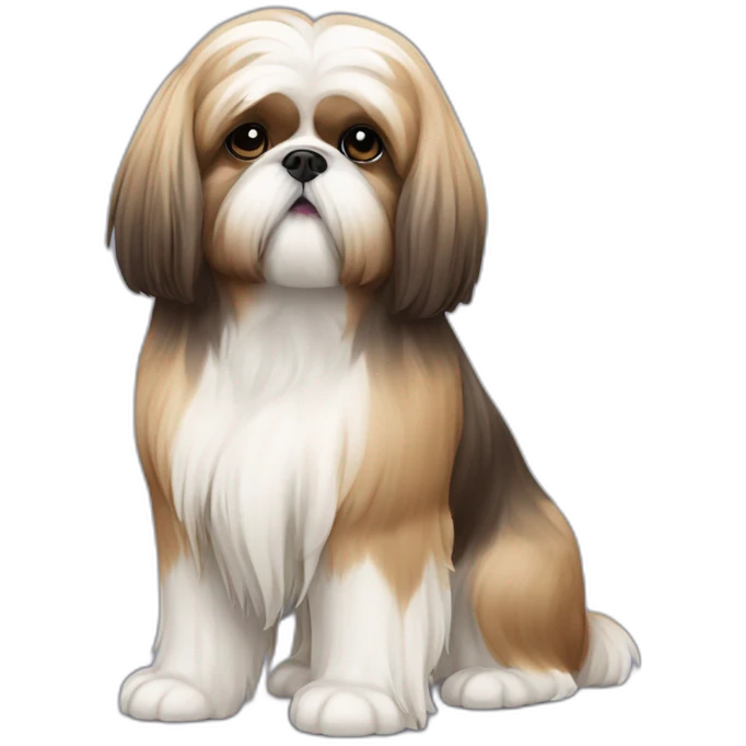 Dog Shih Tzu with long hairs full-body emoji