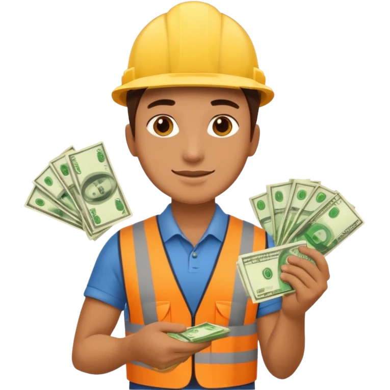 landscaping company employee with money emoji