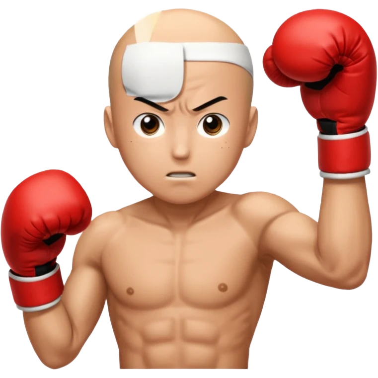 Saitama red hand punch with a boxing glove emoji