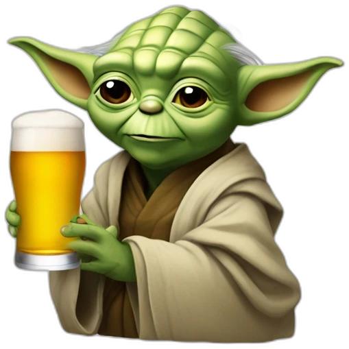 Yoda buvant une bière emoji
