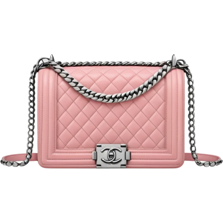 chanel le boy pastel pink bag emoji