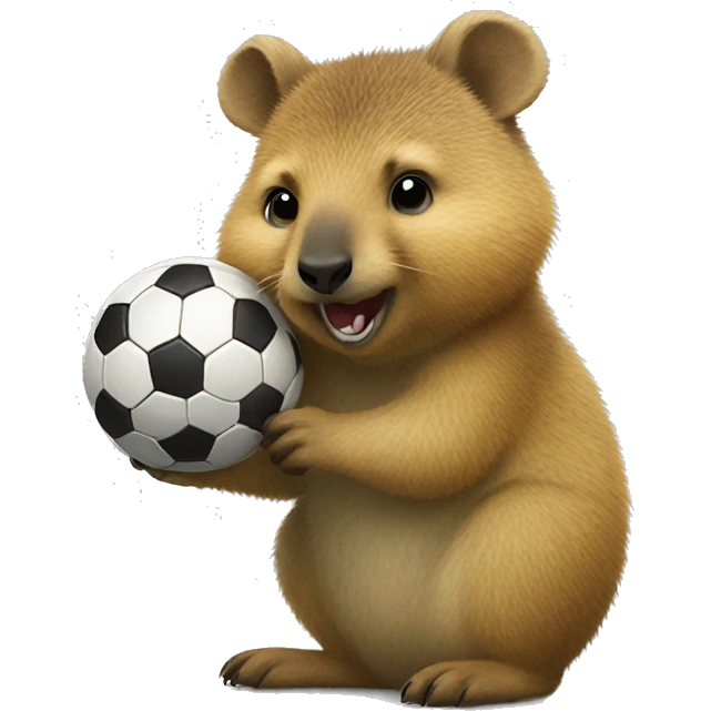 quokka holding soccer ball emoji