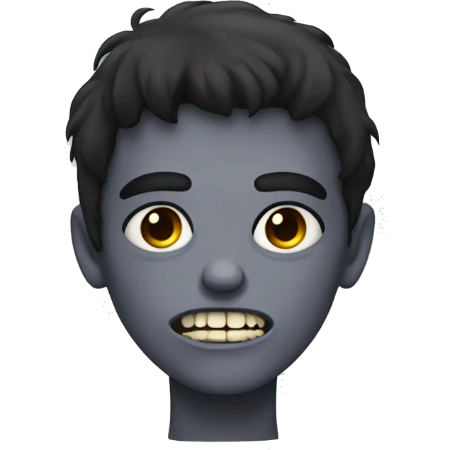 teen white boy zombie with dark hair and dark eyes emoji