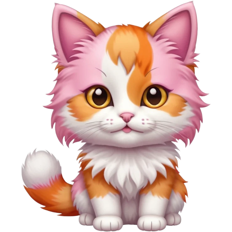 calico kitten holding a large sign emoji