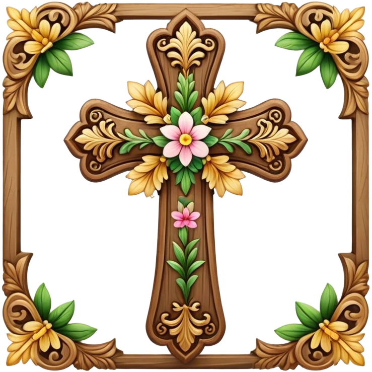 cross with flora emoji