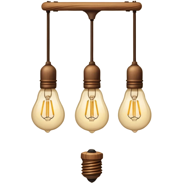 create an icon for a lamp with wooden stick and 3 bulbs hanging with a cable emoji