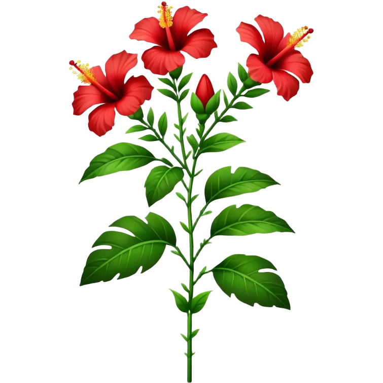 single Hawaiian hibiscus, straight stem emoji