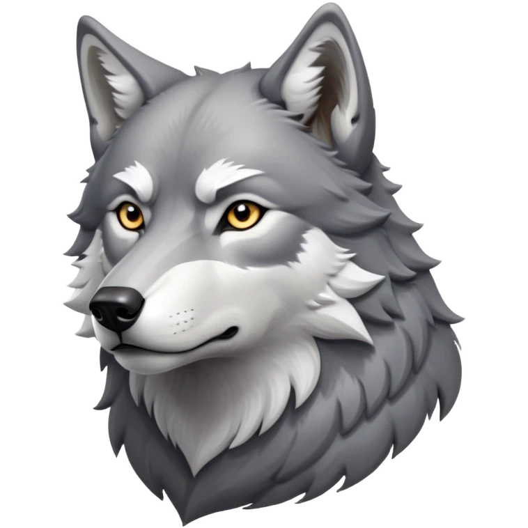 cinematic-noble-realistic-wolf-portrait-emoji,-poised-and-regal,-with-a-strong,-lean-build-and-a-sleek,-well-groomed-fur-of-grey-and-white,-deep-set-soulful-piercing-eyes,-simplified-yet-sharp-and-sophisticated-features,-highly-detailed, zoomed out showing shoulders emoji