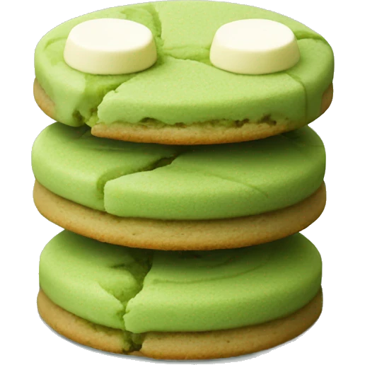 Green matcha cookies with white chocolate  emoji