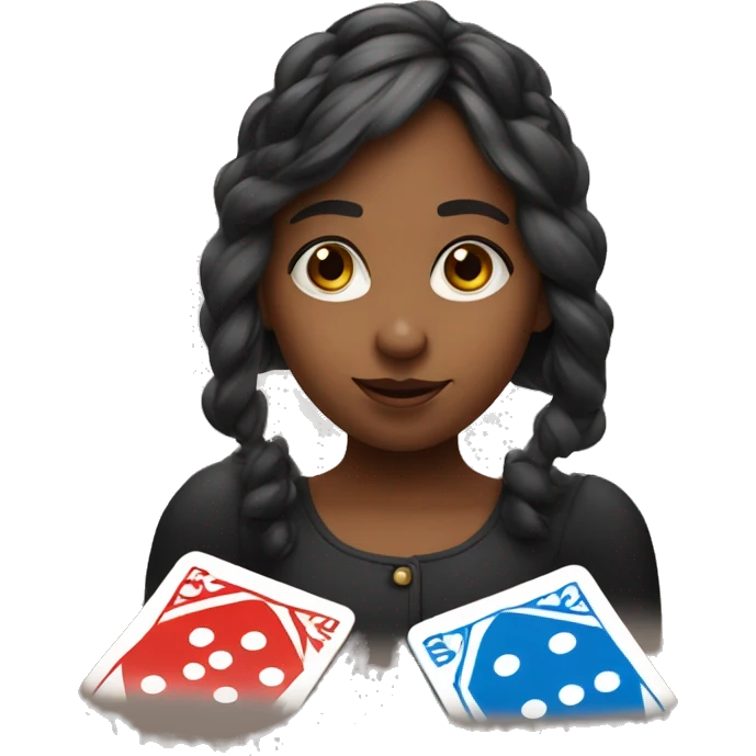 girl playing uno emoji