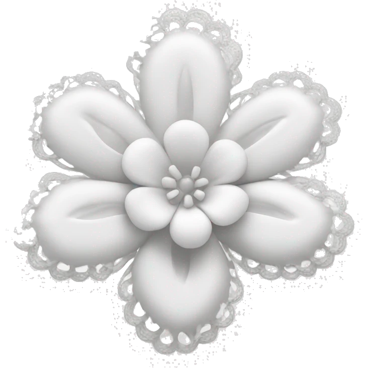 rococo white lace flower emoji