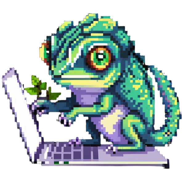 chameleon typing on laptop emoji