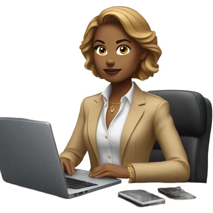Ralph Lauren woman working with lap top emoji