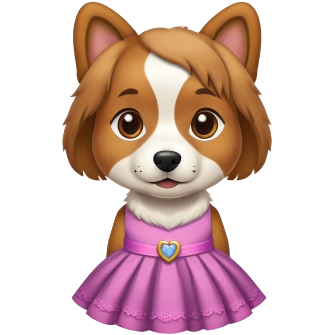 Dog wearing a dress emoji
