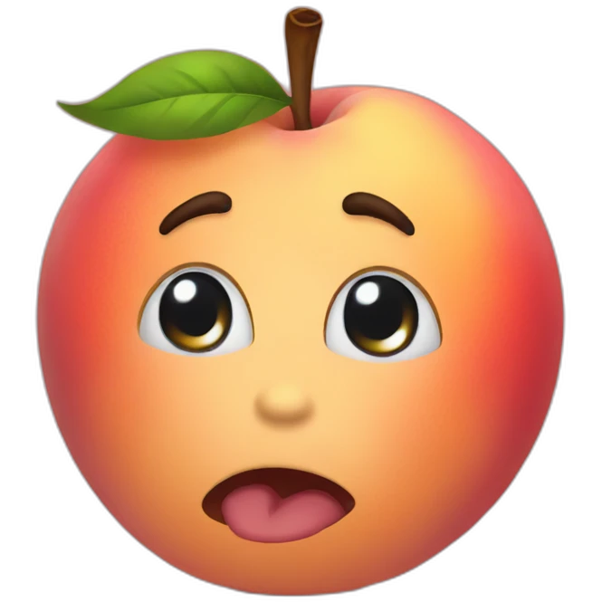 Crying peach emoji