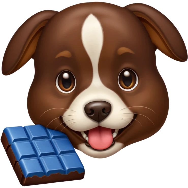 dog biting a bar of chocolate emoji