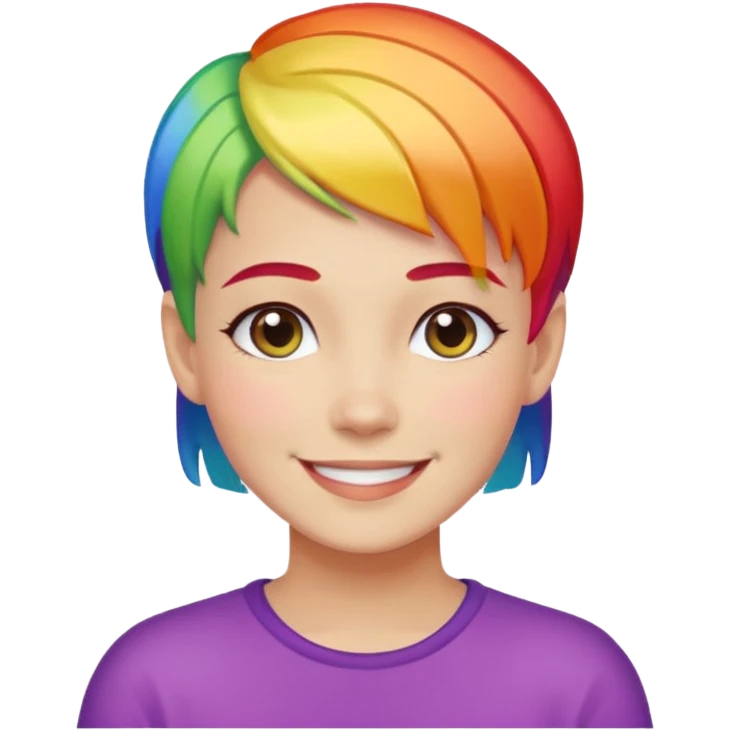 White lesbian with short hair rainbow coloured skin emoji