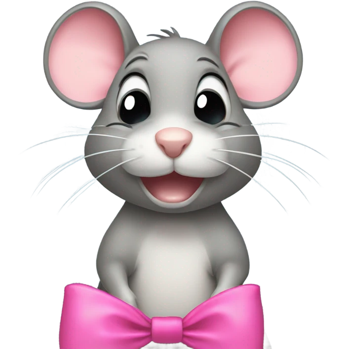 rat crying with pink bow  emoji