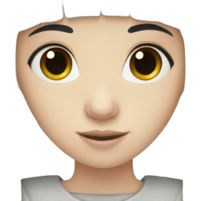 pale skinned girl with black hair bangs emoji
