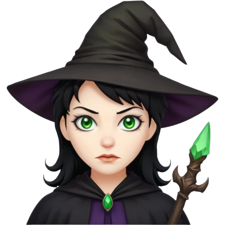 evil witch with messy hair emoji