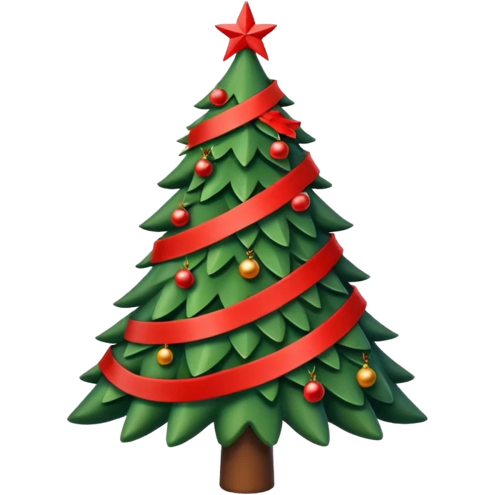 christmas tree with red ribbons emoji