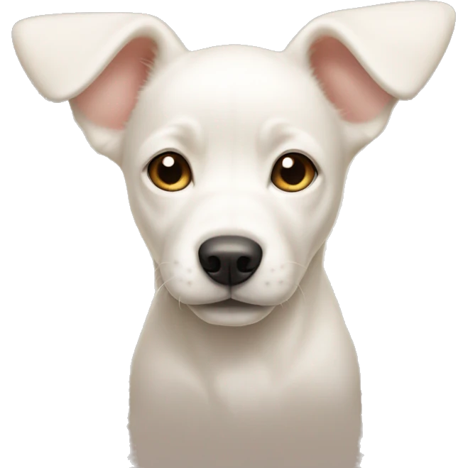 White puppy with beige ears emoji