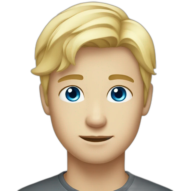 Blond hair blue eyes young male face emoji