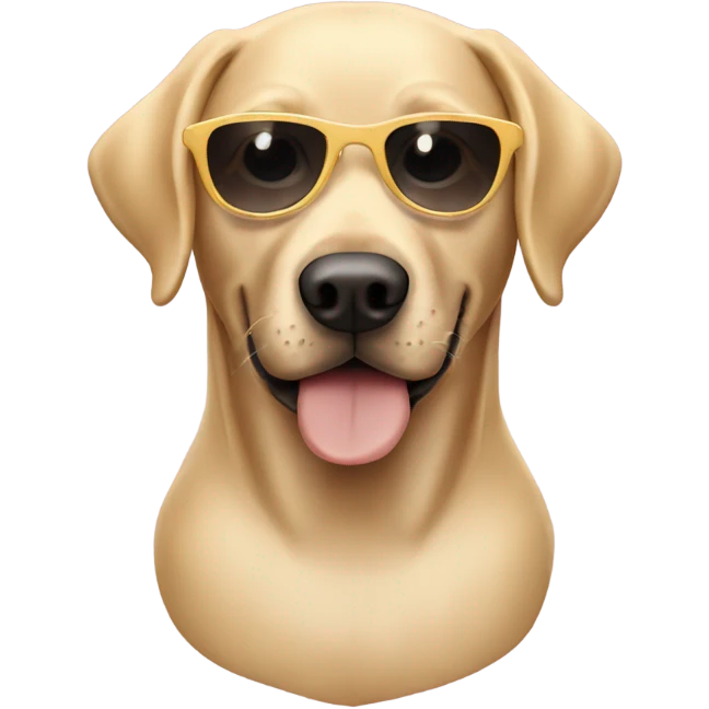 Blond labrador with sunglasses emoji