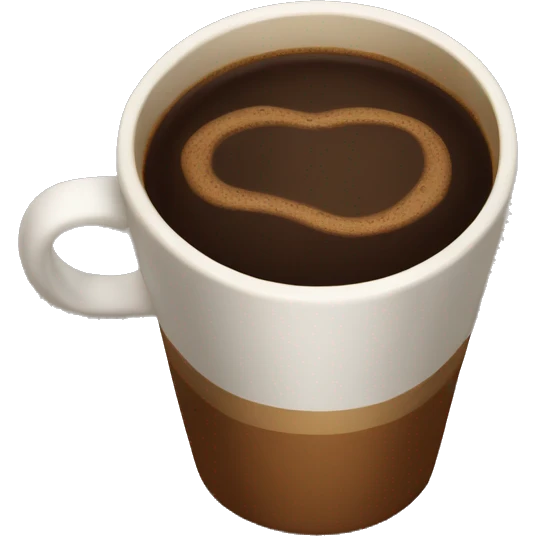 brown cup of coffee with coffee emoji