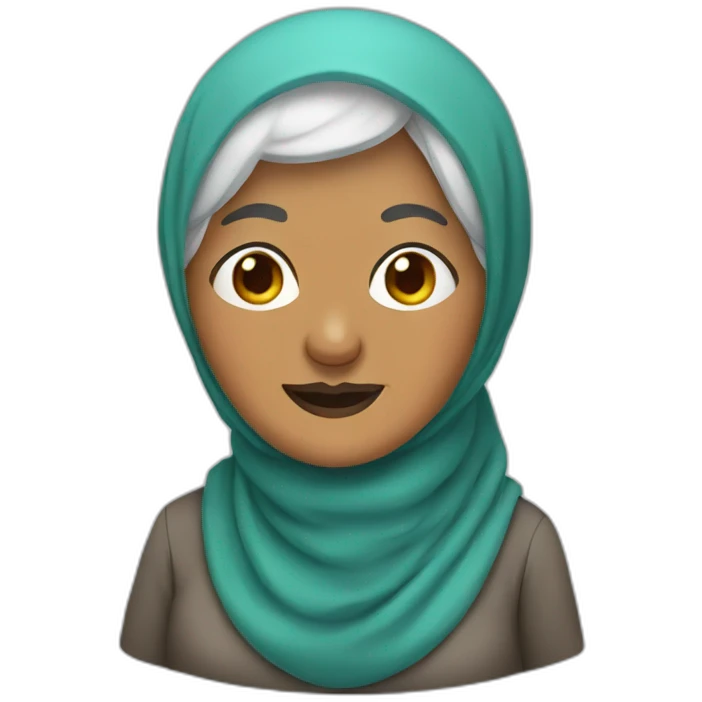 grandma in a hijab and Mustache emoji