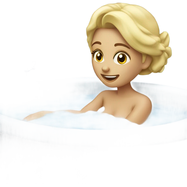 A woman blonde taking a bath emoji