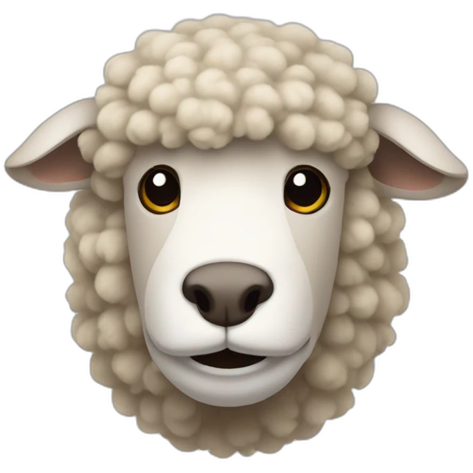 Tête de mouton peluche emoji