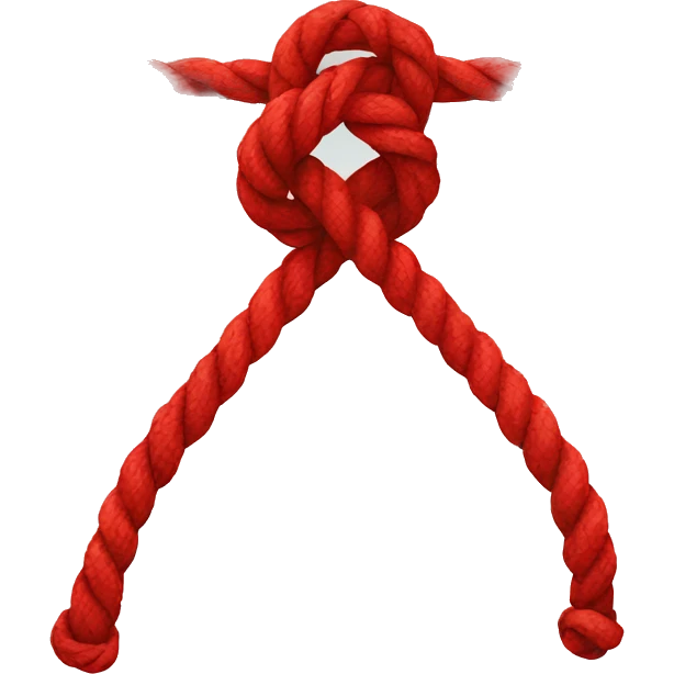 red rope with knot emoji